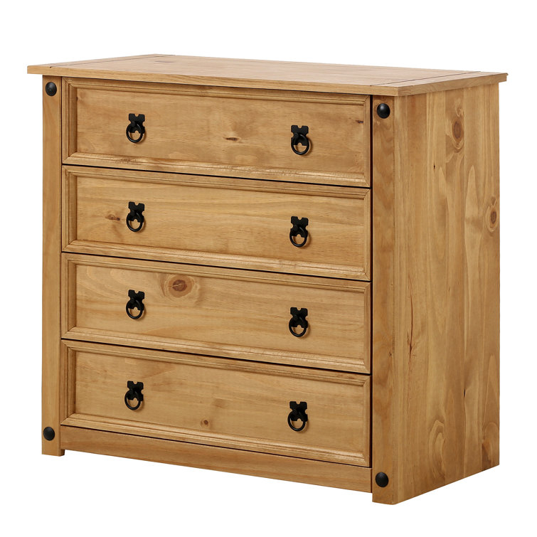 Union Rustic Doe 4 Drawer 80Cm W Solid Wood Chest Of Drawers & Reviews